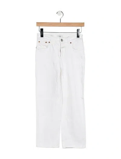 Pre-owned Closed High-rise Straight Leg Jeans In White