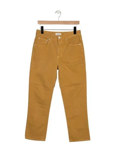 Pre-owned Closed High-rise Straight Leg Jeans In Yellow