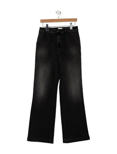 Pre-owned Closed High-rise Wide Leg Jeans In Black