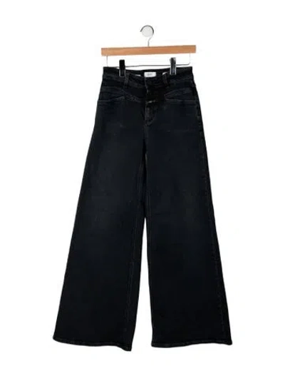 Pre-owned Closed High-rise Wide Leg Jeans In Black