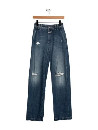 Pre-owned Closed High-rise Wide Leg Jeans In Blue