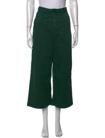 Pre-owned Closed High-rise Wide Leg Jeans In Green