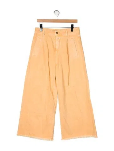 Pre-owned Closed High-rise Wide Leg Jeans In Yellow