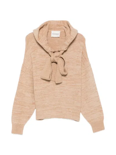 Closed Hooded Knit Sweatshirt In Neutral