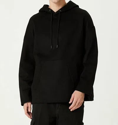 Closed Hooded Wool Sweatshirt In Black
