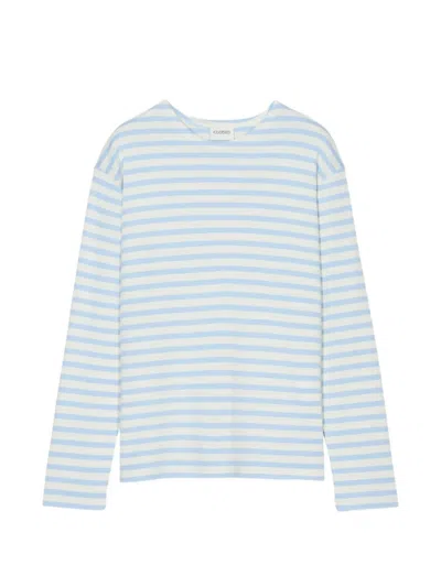 Closed Horizontal-stripe Long-sleeve T-shirt In Blue