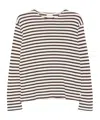 Closed Horizontal-stripe Long-sleeve T-shirt In Brown