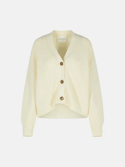 Closed Ivory Alpaca Blend Cardigan In White