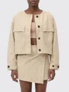 Closed Cropped Utility Jacket In Camel Beige In Brown