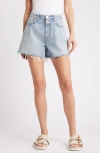Closed Janey Frayed Hem Denim Shorts In Light Blue