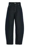 Closed Jazzie Herringbone Stretch Mid-rise Barrel Jeans In Black