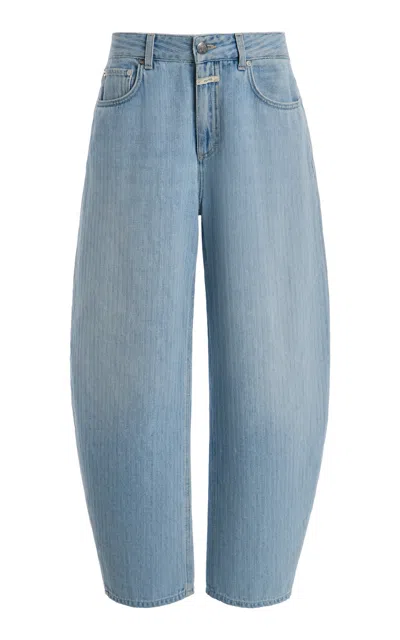 Closed Jazzie Rigid Barrel-leg Jenas In Blue