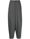Closed Check-pattern Tapered Trousers In 180 Charcoal