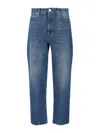 Closed High-waisted Straight-leg Denim Jeans With Worn-in Finish In Multi