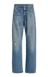 Closed Jonta Distressed Rigid Low-rise Boyfriend Jeans In Blue