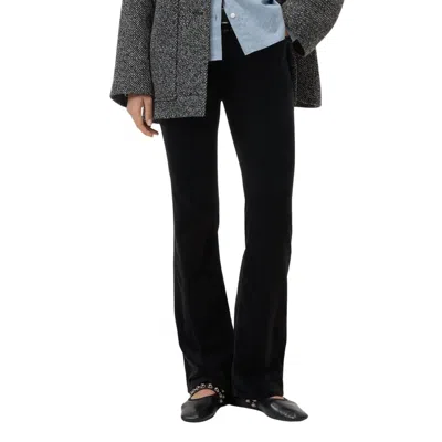Closed Jovanna Flared Velvet Pants In Black In Gray