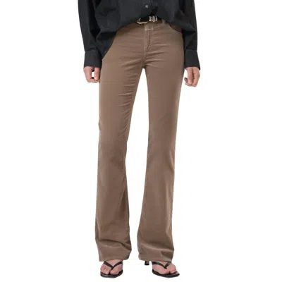 Closed Jovanna Flared Velvet Pants In Clay Beige In Neutral