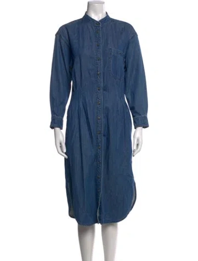 Pre-owned Closed Knee-length Dress In Blue