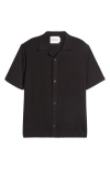 Closed Knit Button-up Shirt In Black