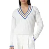 CLOSED KNIT VEE NECK SWEATER IN ECRU