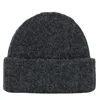 Closed Knitted Hat In Dark Grey Multi In Gray