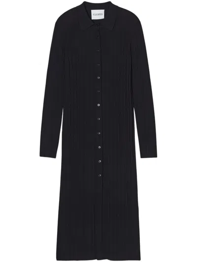 Closed Knitted Midi Dress In 黑色
