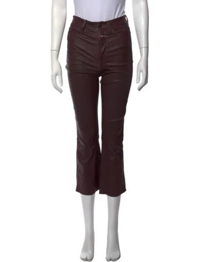 Pre-owned Closed Lamb Leather Flared Pants In Brown