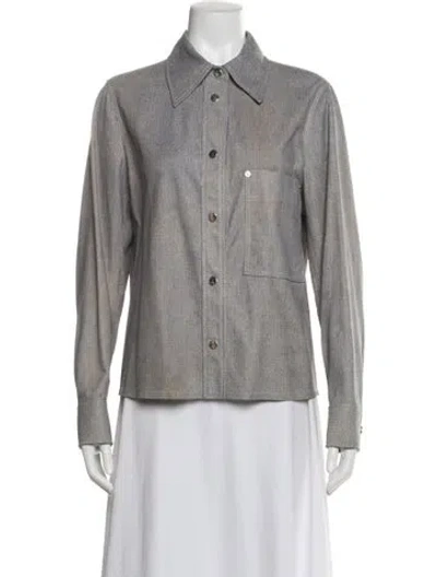 Pre-owned Closed Lamb Leather Jacket In Gray