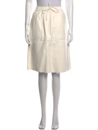Pre-owned Closed Lamb Leather Midi Length Skirt In Neutrals