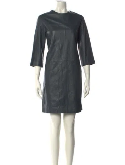 Pre-owned Closed Lamb Leather Mini Dress W/ Tags In Green