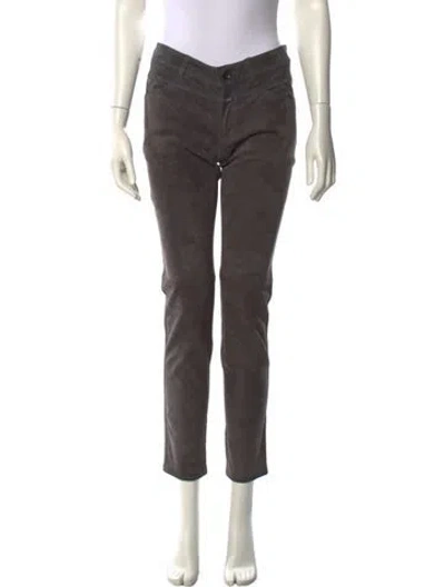 Pre-owned Closed Lamb Leather Skinny Leg Pants In Gray