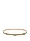 Closed Leather Belt In Green