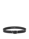 Closed Leather Belt In Black