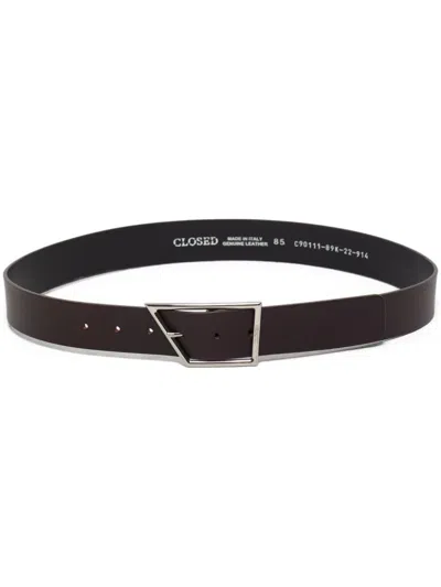 Closed Leather Belt In Black