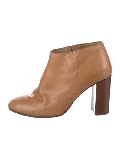 Pre-owned Closed Leather Boots In Brown