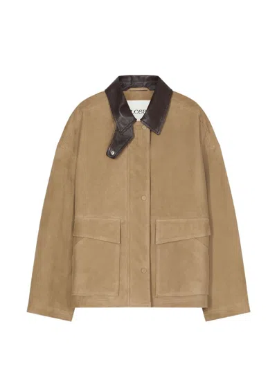 Closed Leather Jacket In Beige