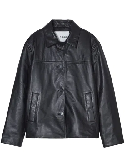 Closed Leather Jacket In Black
