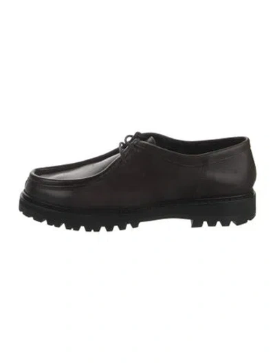 Pre-owned Closed Leather Loafers In Black