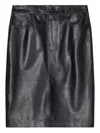 Closed Leather Midi Skirt In Black