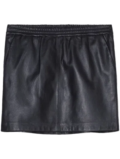 Closed Leather Mini Skirt In Black