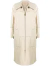 Closed Leather Shearling Coat In Neutral