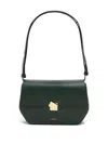 Closed Leather Shoulder Bag In Gray