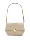Closed Leather Shoulder Bag In Metallic