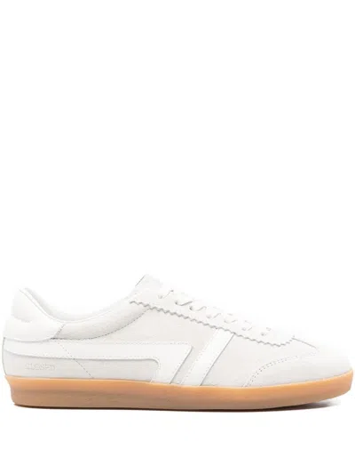 Closed Leather Sneakers In White