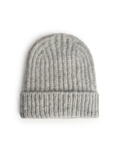 Closed Light Grey Alpaca Blend Beanie In Gray