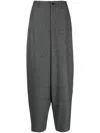 Closed Check-pattern Tapered Trousers In 180 Charcoal