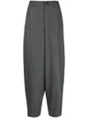 Closed Check-pattern Tapered Trousers In Gray