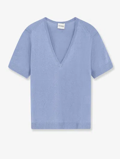 Closed Linen And Cotton Blend Sweater In Blue