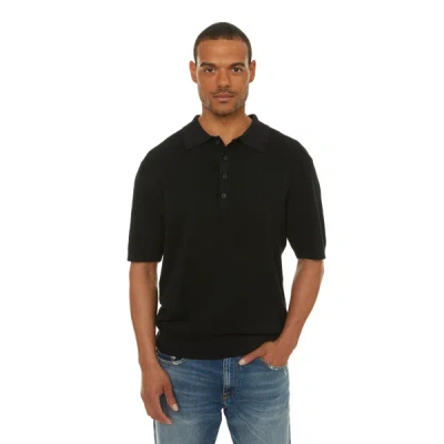 Closed Linen And Cotton Polo Shirt In Black