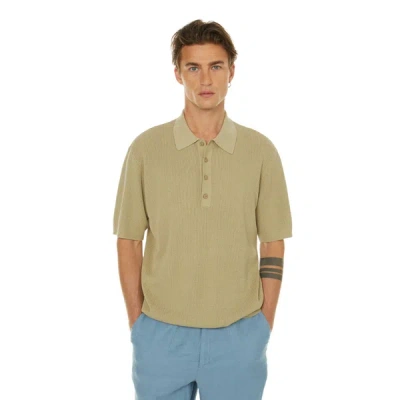 Closed Linen And Cotton Polo Shirt In Green